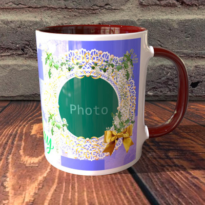 TPA4U Warm and Elegant Gift for Birthdays TPD44RM9 Brown Round Handle Ceramic Coffee Mug(330 ml)