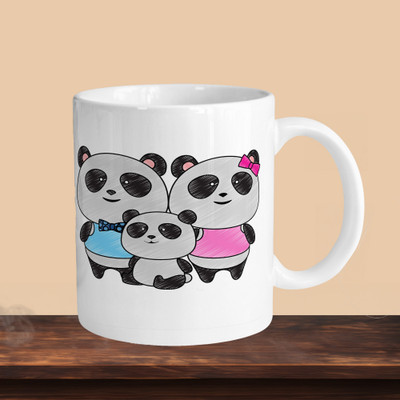 VM MALL 101_Panda Family R Ceramic Coffee Mug(330 ml)