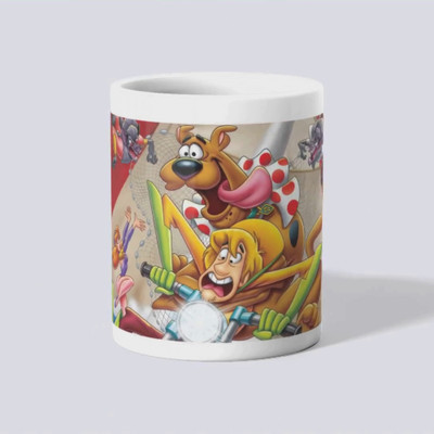 makekart Premium Mr. Bean and Green Car Graphic Printed Ceramic Coffee Mug(325 ml)