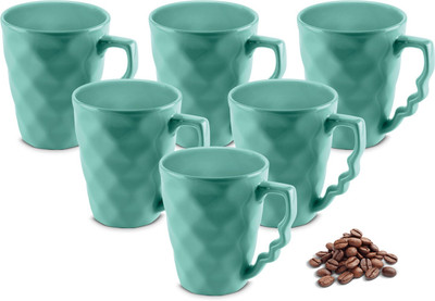 Urban Chef PRISM Ceramic Handcrafted Shine Matte- Microwave Safe Coffee / Milk with Handle Ideal Best For Self Use Or Gift for Friends, Anniversary, Birthday Ceramic Coffee Mug(225 ml, Pack of 6)