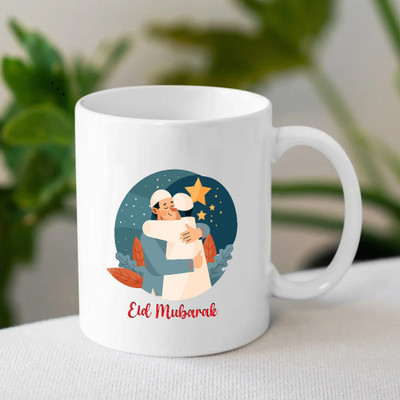 Majestic Blue Joy Ceramic White mug pack of 2 Customized designs_JHG667 Ceramic Coffee Mug(350 ml, Pack of 2)