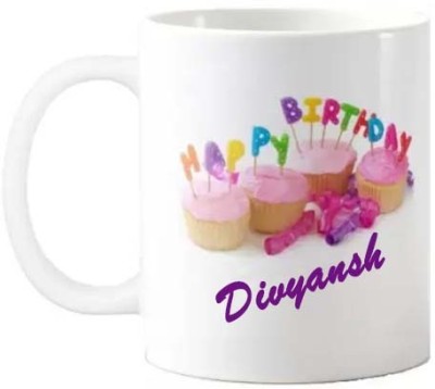 Exocticaa Happy Birthday Gift for Divyansh HBD Quote 074 Ceramic Coffee Mug(325 ml)