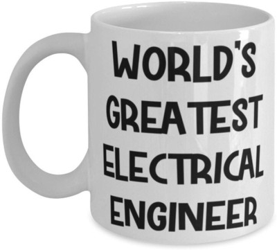 craft maniacs WORLDS GREATEST ELECTRICAL ENGINEER 330 ML WHITE MUG FOR ENGINEERS Porcelain Coffee Mug(350 ml)