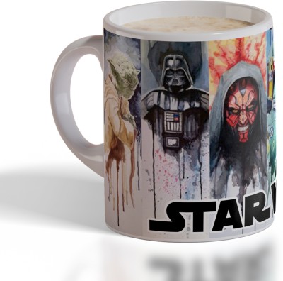 ECFAK Anime Themed Starwar Printed Premium Designer Ceramic Coffee Mug(350 ml)