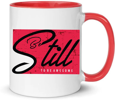 popflip Premium Quality Inner Red Color Printed With Premium Design 0805-01 (13) Ceramic Coffee Mug(350 ml)