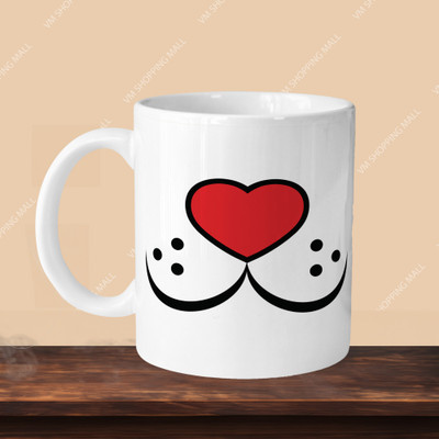 VM MALL 101_Cat Face R-A Ceramic Coffee Mug(330 ml)