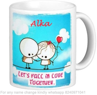 Exocticaa Romantic Gift for Alka Love theme Message 133 Ceramic Coffee Mug(325 ml)