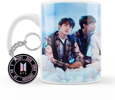 THE HATKE STORE BTS Printed Cup for Girls Boys Birthday Gift for Friends BTS Music Band,P(17) Ceramic Coffee Mug(350 ml)