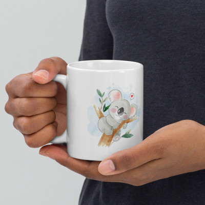 Cheeksy Sleeping Koala Panda on Tree Ceramic Coffee Mug(350 ml)