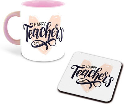 whats your kick Teachers Day Printed Pink Coffee With Coaster- D11 Ceramic Coffee Mug(325 ml)