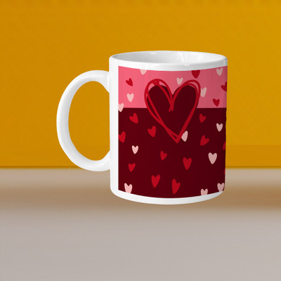 Print Ginnie 101_Perfect for Coffee and Tea - Single Pack VM Heart L Ceramic Coffee Mug(325 ml)