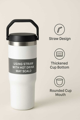 Mlstore Tumbler Handle & Straw Stainless Steel , Reusable & Durable Water Bottle Stainless Steel Tumbler(900 ml)