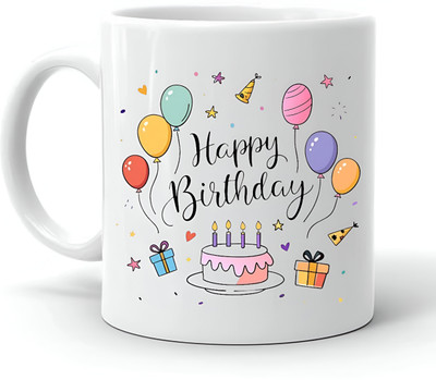 LoveGift Happy Birthday Coffee mug Gift Ceramic Coffee Mug(350 ml)