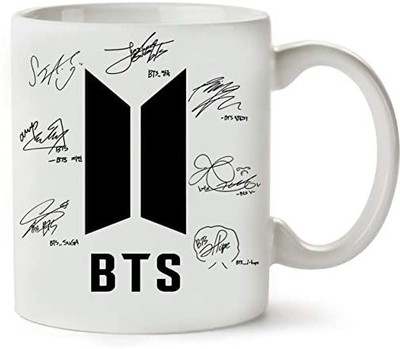 caridge BTS Army Universe white 330ml Ceramic Coffee Mug(330 ml)
