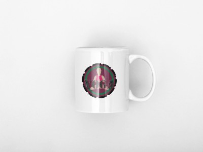 Tulip Art Yoga (Text) Meditating yoga coffee and tea mugs/ cups for yoga lovers Ceramic Coffee Mug(250 ml)