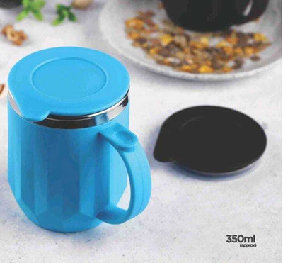 PRANISHA ENTERPRISE AMAZE STEEL CUP 350ML MULTICOLOR Stainless Steel, Plastic Coffee Mug(350 ml)
