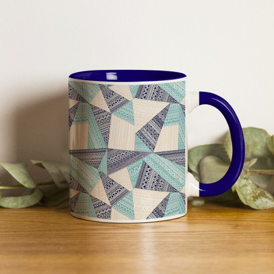ZORI Triangle Seamless 2 Design Premium Quality Glossy Finished,1 Piece Ceramic Coffee Mug(330 ml)
