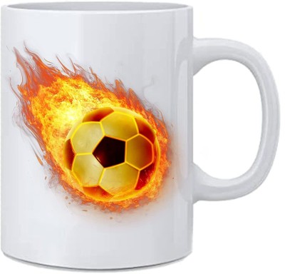 Best Good Fire Soccer Football Printed Coffee, Milk and Tea Cup Ceramic Coffee Mug(325 ml)