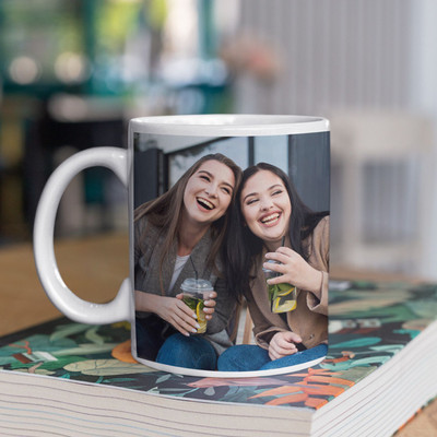PIXFLIK Personalized Ceramic with Photo and Text Print | Ceramic (330 ml) Ceramic Coffee Mug(330 ml)