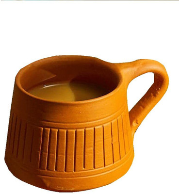 Black Tiger Tea Cups 120 ml(Set of 4)| Natural Handmade Clay/Kulhad|Mitti ke Coffee Chai Cup Glass Coffee Mug(120 ml, Pack of 4)