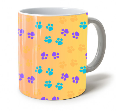 Vihaan Fashions Cute Cat Printed Ceramic Coffee | Colorful Cartoon Kitty Design-695 Ceramic Coffee Mug(350 ml)
