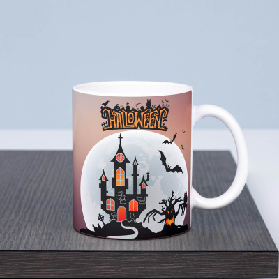 half engineer Halloween Printed Ceramic Coffee Mug(300 ml)