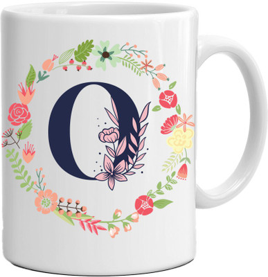 Acrebees Name First Letter O Printed On, Name Printed Coffee For Gifting Purpose Ceramic Coffee Mug(350 ml)