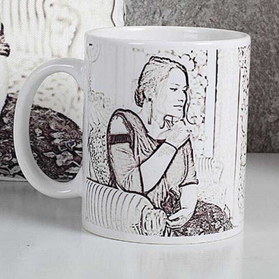 FNP Personalized Sketch Ceramic Coffee Mug(325 ml)