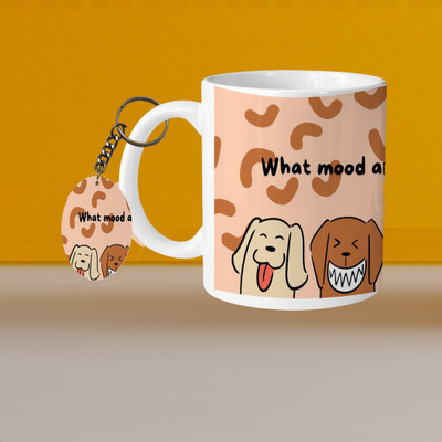 VMSHOPPINGMART 101_VM Good Morning Cat L-A Ceramic Coffee Mug(315 ml, Pack of 2)
