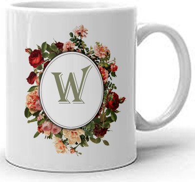 PS Sales Alphabet-10-W Ceramic Coffee Mug(350 ml)