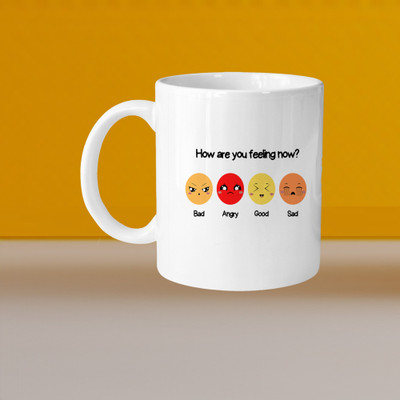 AG MALL 101_Perfect for Coffee and Tea - Single Pack VM How Are You Feeling Now L Ceramic Coffee Mug(328 ml)