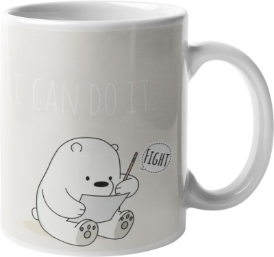 FOKAT We Bare Bear Grizzly, Ice & Panda Bear Cartoon Premium Printed | White | Ceramic Coffee Mug(325 ml)