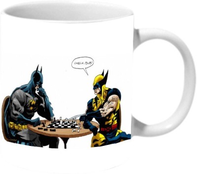 Mooch Wale Batman Vs Wolverine In Chess Ceramic Coffee Mug(325 ml)