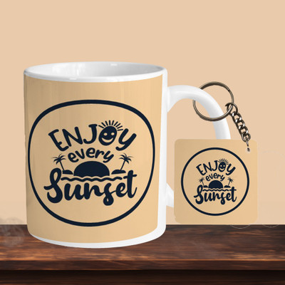 Print Ginnie 101_Enjoy Every Sunset R-S Ceramic Coffee Mug(325 ml)