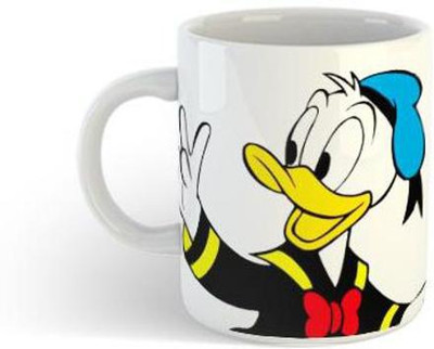 CHARMING Donald Duck CCD19 Cartoon Printed 11 oz White Ceramic Coffee Mug(330 ml)