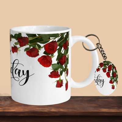 Hunter Studio 101_Happy Birthday 01 R-O Ceramic Coffee Mug(330 ml, Pack of 2)