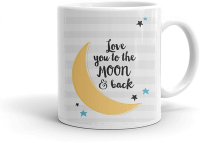 Clapcart Love You To The Moon & Back Design Printed Ceramic Coffee Mug(350 ml)