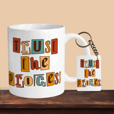 VM MALL 101_Trust The Process R-R Ceramic Coffee Mug(330 ml, Pack of 2)