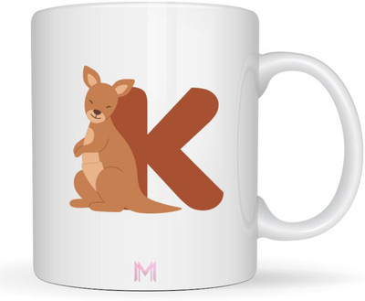 MaddockCorp Maddock K Alphabet Animals Printed for Kids Ceramic Coffee Mug(350 ml)