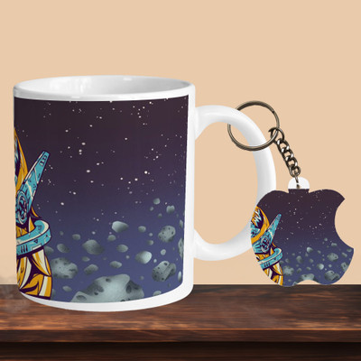 VM SHOPPING MALL Astro Cat R-A Ceramic Coffee Mug(330 ml, Pack of 2)