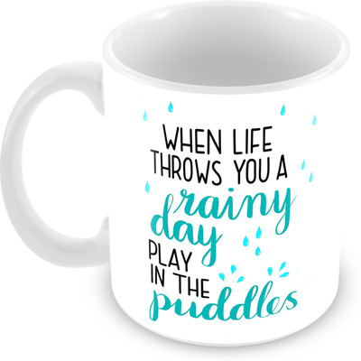 BeyondTrendz Rainy Day Play Printed Premium Quality Tea Cup Ceramic Ceramic Coffee Mug(350 ml)