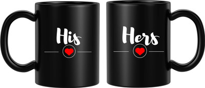 BLISSart NEW_BLS-PM-KP2089-B Ceramic Coffee Mug(350 ml, Pack of 2)
