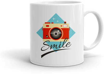 Clapcart Smile Art Designer Printed Ceramic Coffee Mug(325 ml)