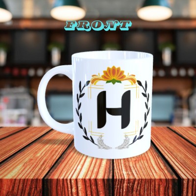 PRINTFUNZ NAME FIRST WORD design coffee mug (350 ml) (mug alphabet D1 H Ceramic Coffee Mug(350 ml)