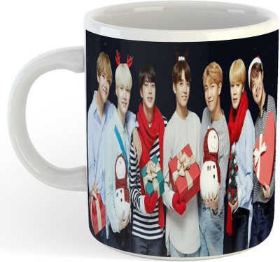 NEWADN 15_All Day New Printed BTS Happy Chritsmas Day Premium Ceramic Coffee 23 Ceramic Coffee Mug(325 ml)