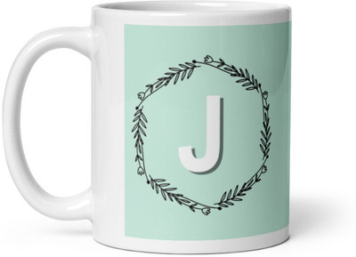 Dr Farfar Alphabet J Ceramic Coffee Mug(350 ml)