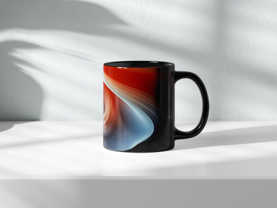 Hunter Studio Printed Black Ceramic Coffee Mug(350 ml)