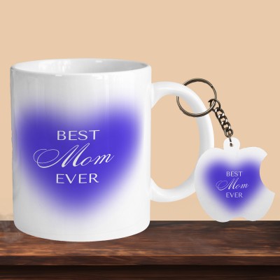 VM SHOPPING MALL Best Mom Dark Blue R-A Ceramic Coffee Mug(330 ml, Pack of 2)