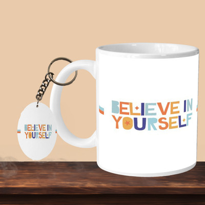 Printhorizon 101_Believe In Yourself L-O Ceramic Coffee Mug(330 ml, Pack of 2)