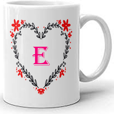 PS Sales Alphabet-07-E Ceramic Coffee Mug(350 ml)